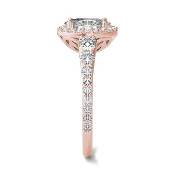 Oval Signature Graduated Halo Engagement Ring