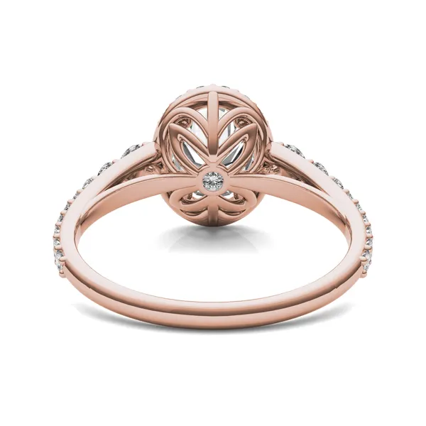 Oval Signature Graduated Halo Engagement Ring