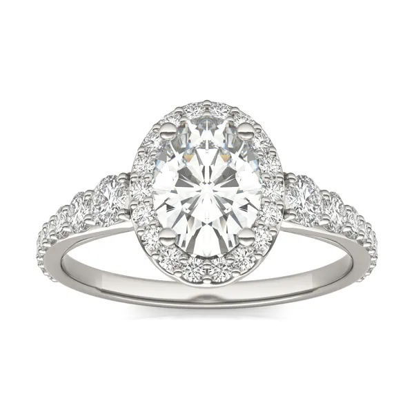 Oval Signature Graduated Halo Engagement Ring