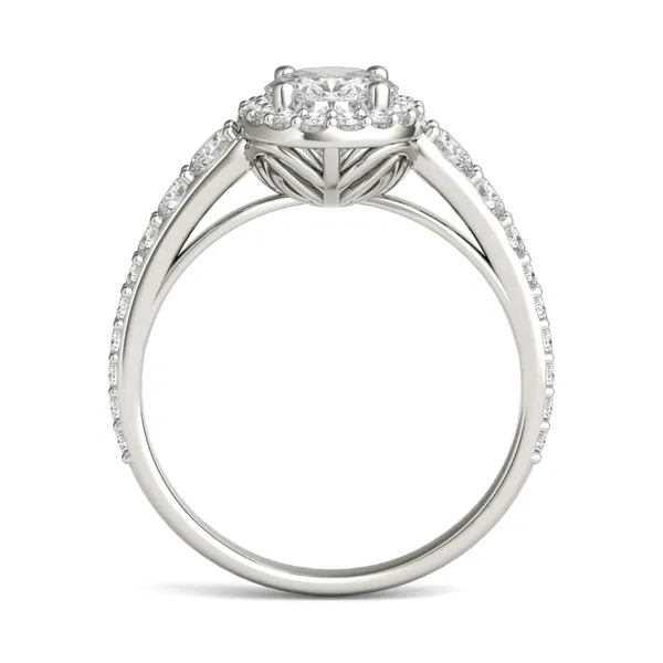 Oval Signature Graduated Halo Engagement Ring