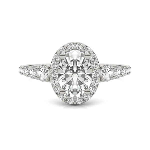 Oval Signature Graduated Halo Engagement Ring