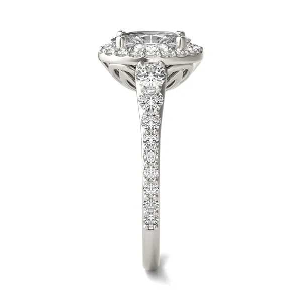 Oval Signature Graduated Halo Engagement Ring