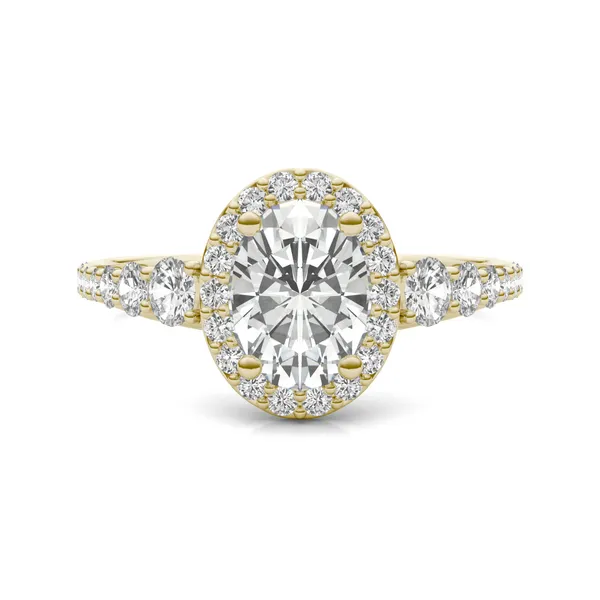 Oval Signature Graduated Halo Engagement Ring