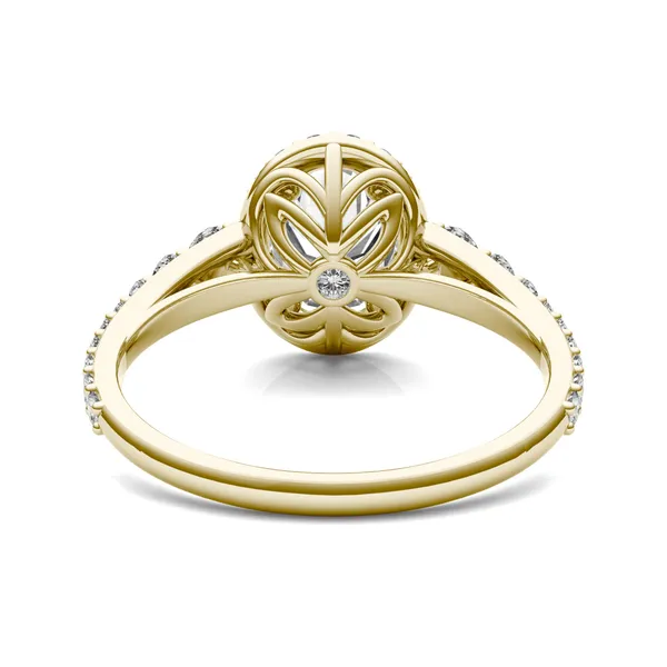Oval Signature Graduated Halo Engagement Ring