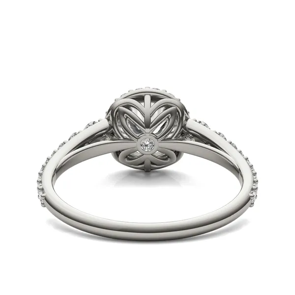 Round Hearts & Arrows Signature Graduated Halo Engagement Ring