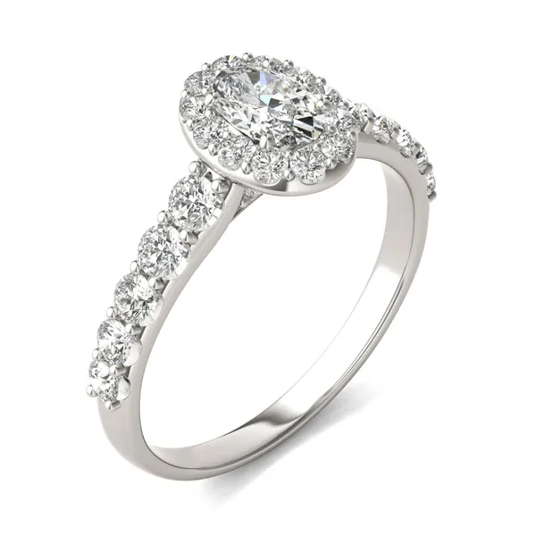 Oval Allure Halo Engagement Ring