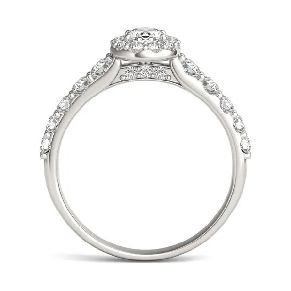 Oval Allure Halo Engagement Ring