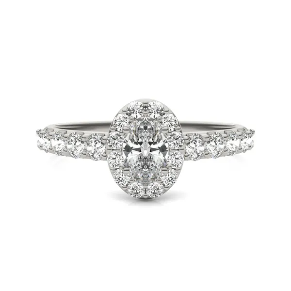Oval Allure Halo Engagement Ring