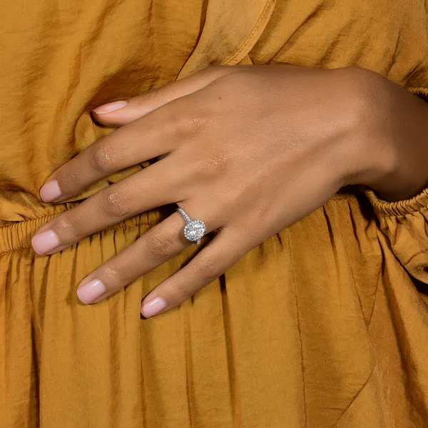 Oval Adora Halo Engagement Ring