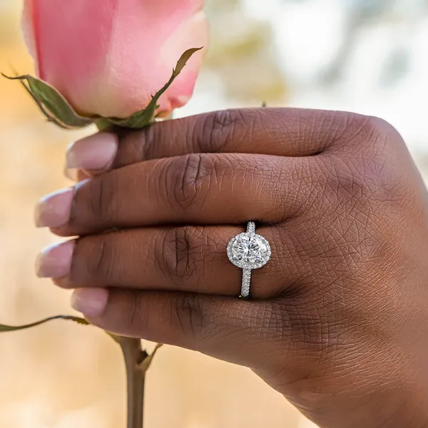 Oval Adora Halo Engagement Ring
