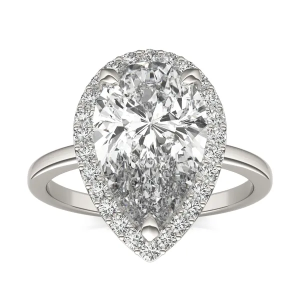 Pear Elevated Classic Halo Engagement Ring