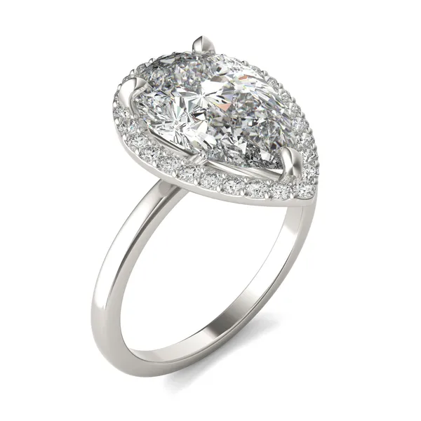 Pear Elevated Classic Halo Engagement Ring