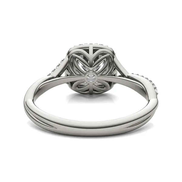 Cushion Hearts & Arrows Signature Twisted Halo Engagement Ring