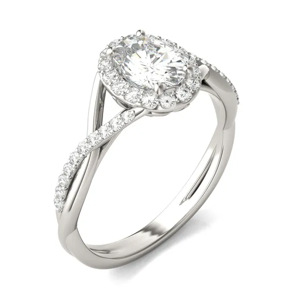 Oval Signature Twisted Halo Engagement Ring