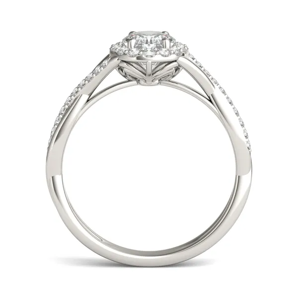 Oval Signature Twisted Halo Engagement Ring
