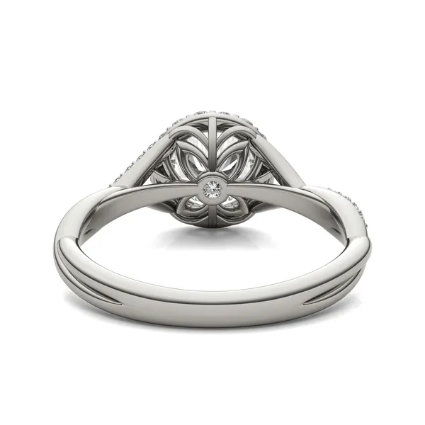 Round Hearts & Arrows Signature Twisted Halo Engagement Ring