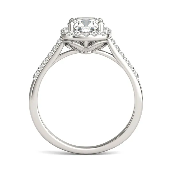 Cushion Signature Accented Halo Engagement Ring