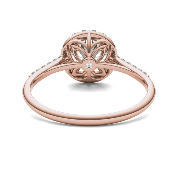 Round Brilliant Signature Accented Halo Engagement Ring