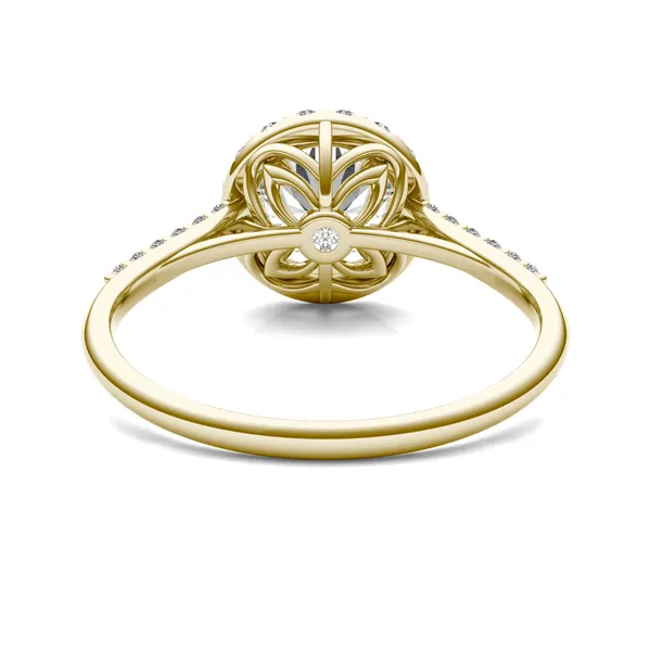 Round Brilliant Signature Accented Halo Engagement Ring
