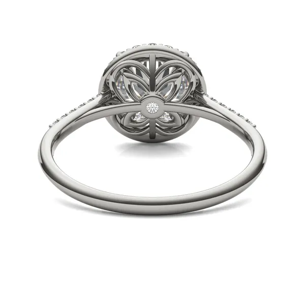 Round Brilliant Signature Accented Halo Engagement Ring