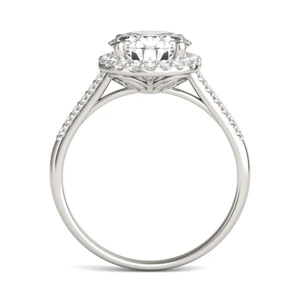 Round Hearts & Arrows Signature Accented Halo Engagement Ring