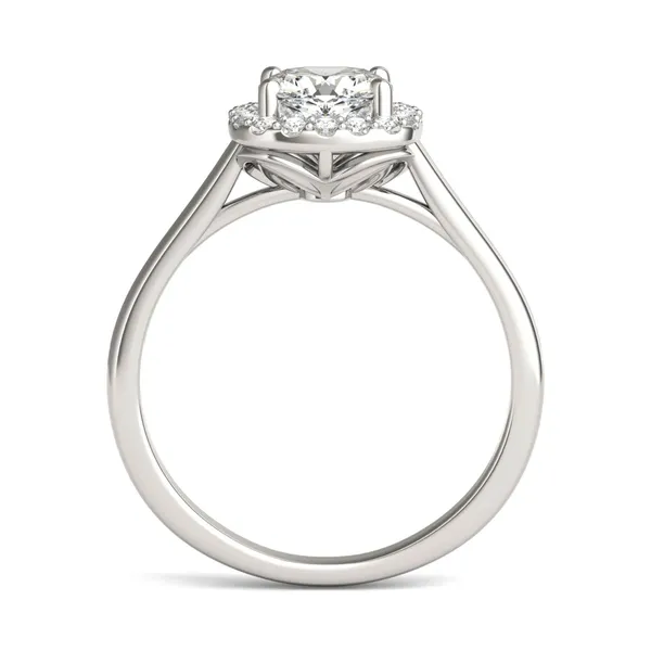 Cushion Hearts & Arrows Signature Halo Engagement Ring