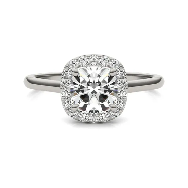 Cushion Hearts & Arrows Signature Halo Engagement Ring