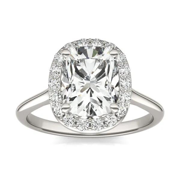 Elongated Cushion Signature Halo Engagement Ring