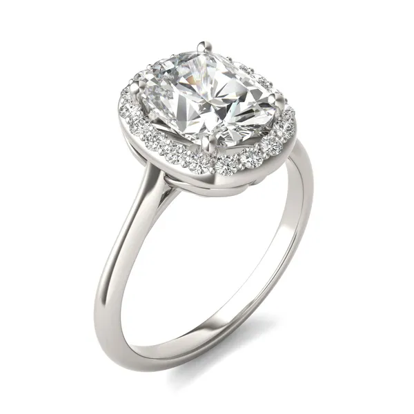 Elongated Cushion Signature Halo Engagement Ring