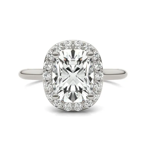Elongated Cushion Signature Halo Engagement Ring