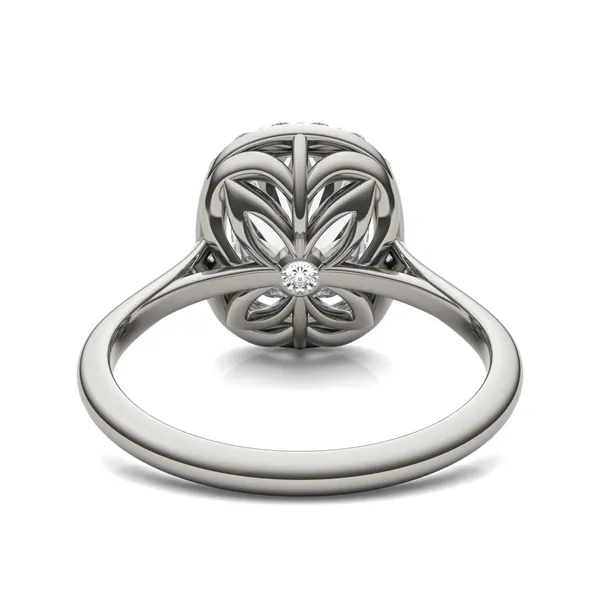 Elongated Cushion Signature Halo Engagement Ring