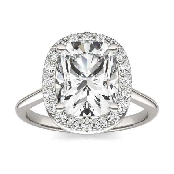 Elongated Cushion Signature Halo Engagement Ring