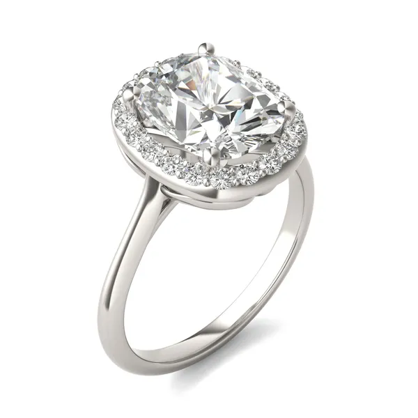 Elongated Cushion Signature Halo Engagement Ring