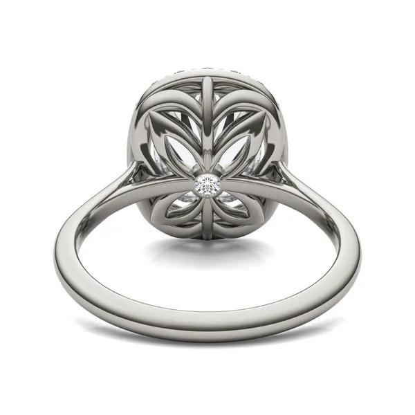 Elongated Cushion Signature Halo Engagement Ring
