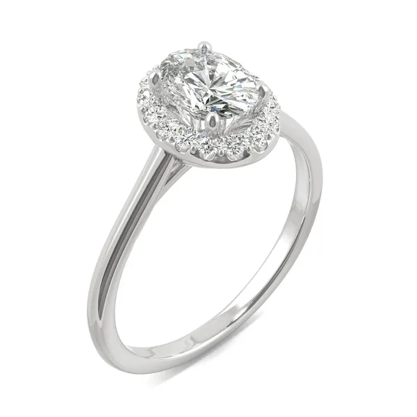 Oval Signature Halo Engagement Ring