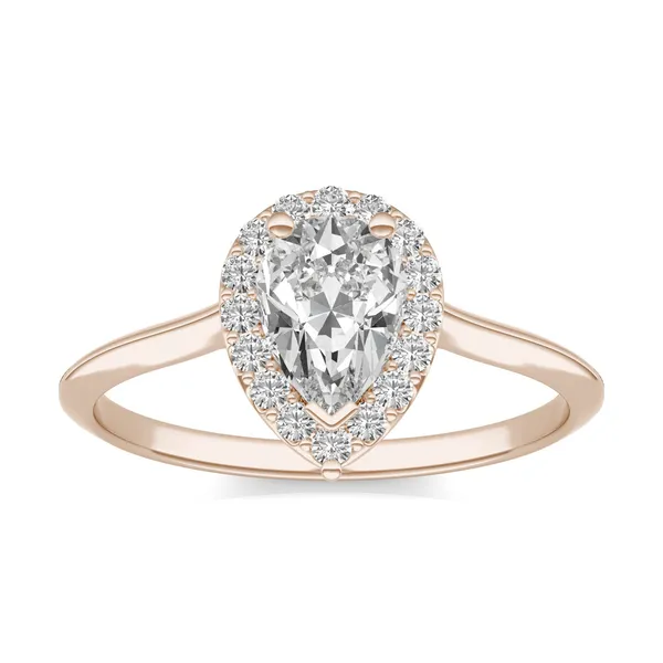 Pear Signature Halo Engagement Ring