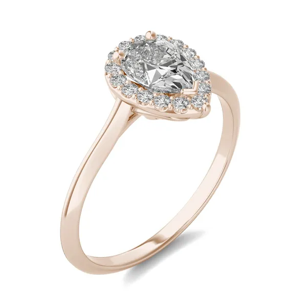 Pear Signature Halo Engagement Ring