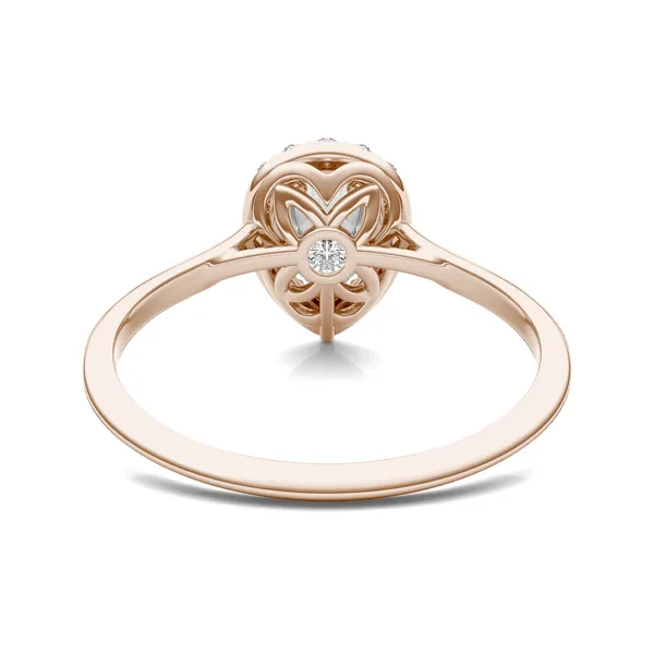 Pear Signature Halo Engagement Ring