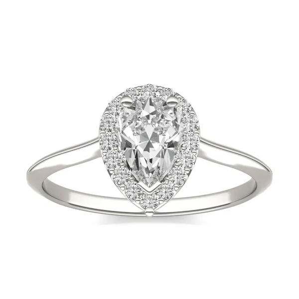 Pear Signature Halo Engagement Ring