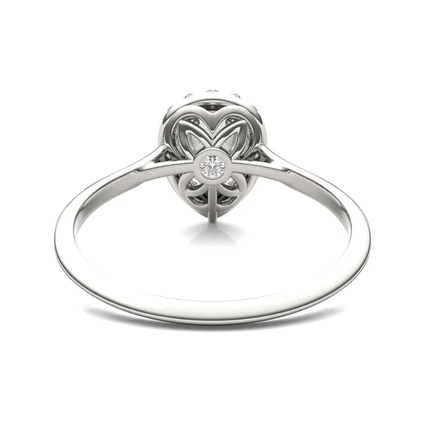 Pear Signature Halo Engagement Ring