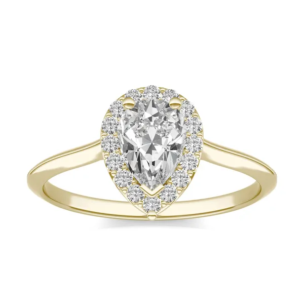 Pear Signature Halo Engagement Ring