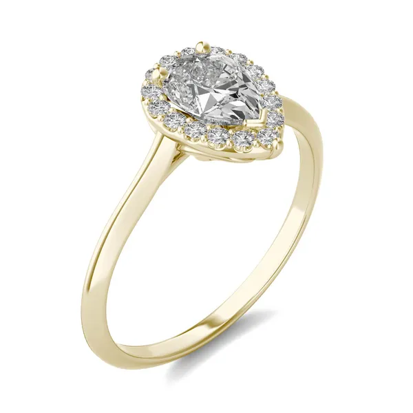 Pear Signature Halo Engagement Ring