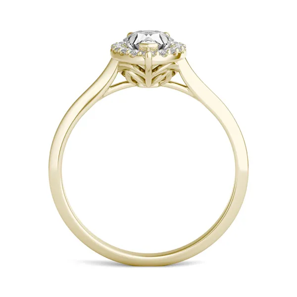 Pear Signature Halo Engagement Ring