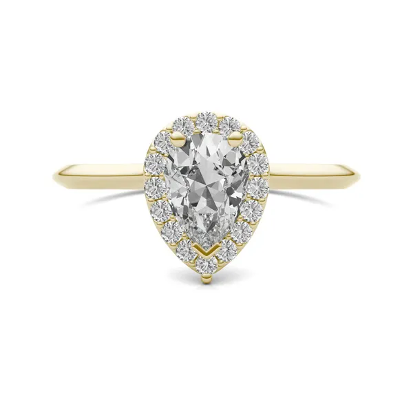 Pear Signature Halo Engagement Ring