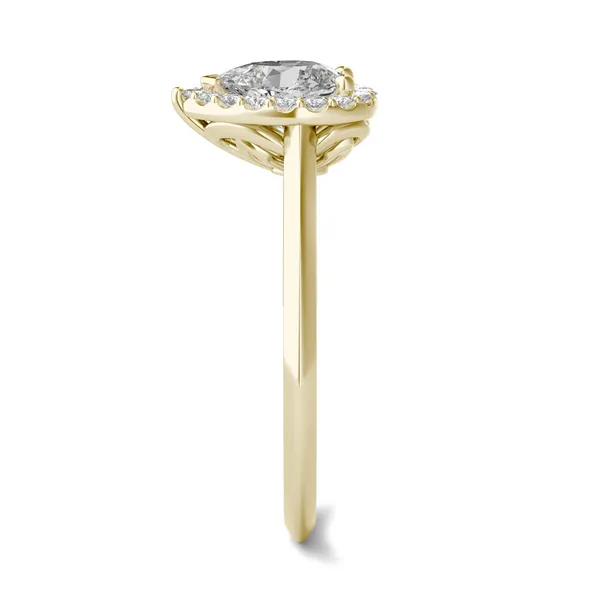 Pear Signature Halo Engagement Ring
