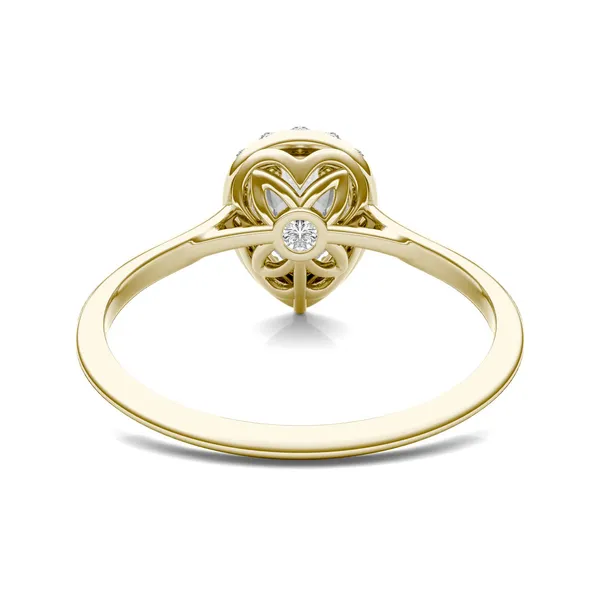 Pear Signature Halo Engagement Ring