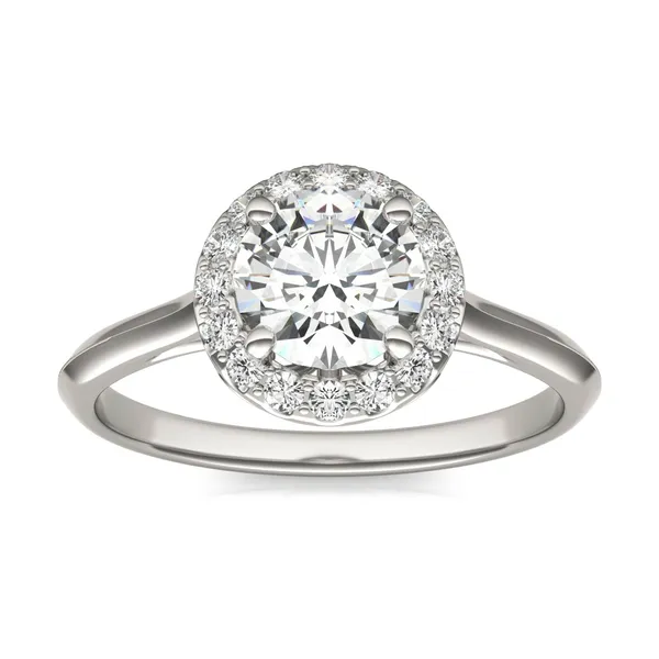 Round Hearts & Arrows Signature Halo Engagement Ring