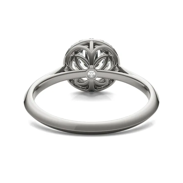 Round Hearts & Arrows Signature Halo Engagement Ring