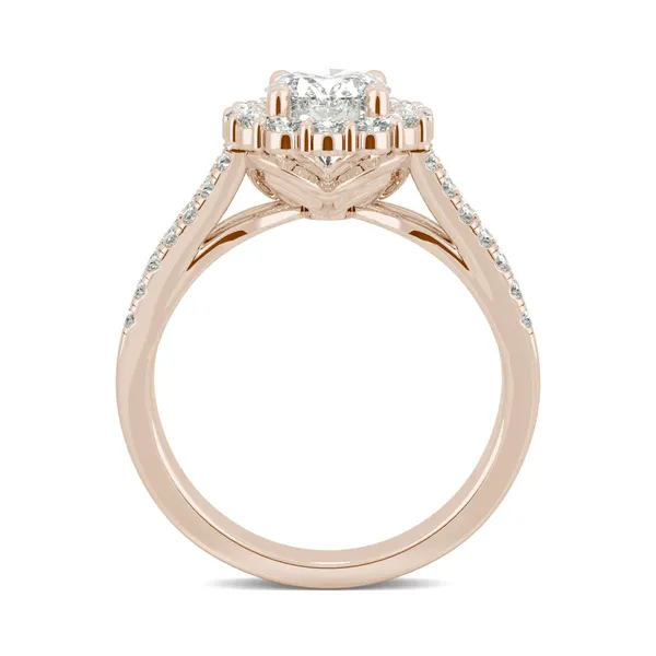 Oval Signature Split Shank Accented Halo Engagement Ring