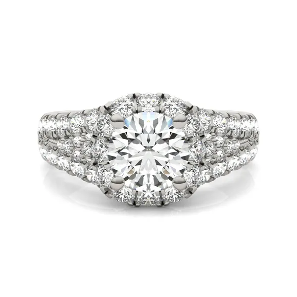 Round Brilliant Signature Pavé Accented Halo